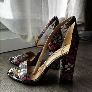 Sam Edelman Floral Block Heel Sandals